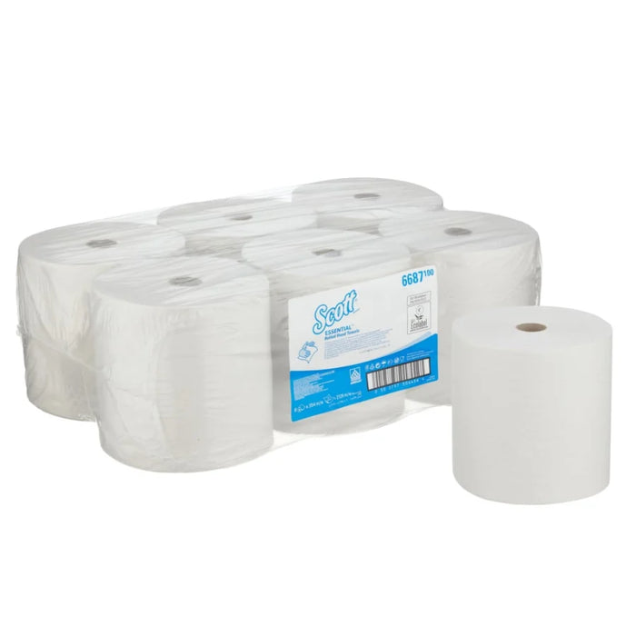 SCOTT® Essential™ Towel Rolls, 1-ply, white