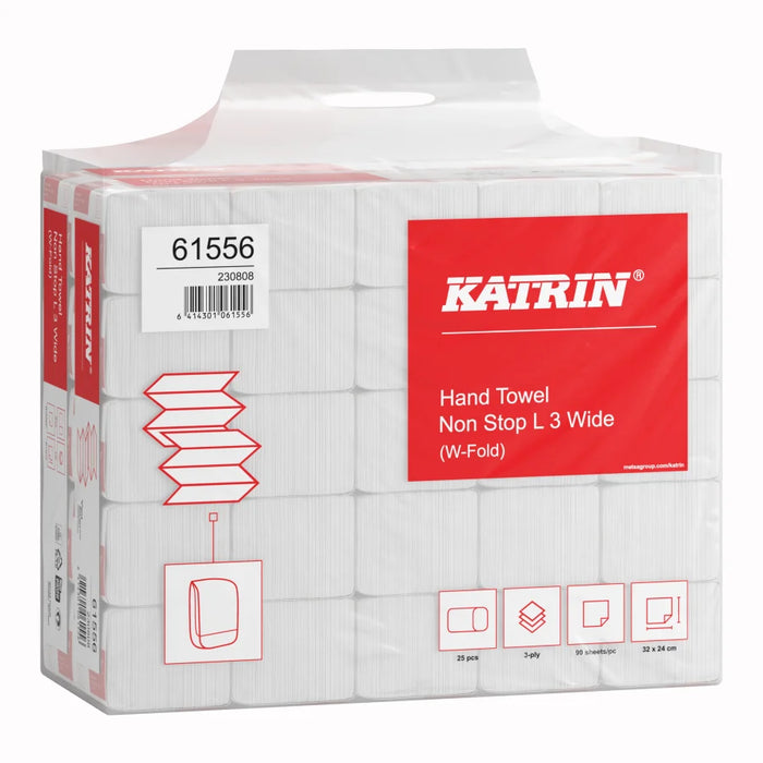 KATRIN W-fold folded towels Non Stop L Wide 90 sheets, Handy Pack