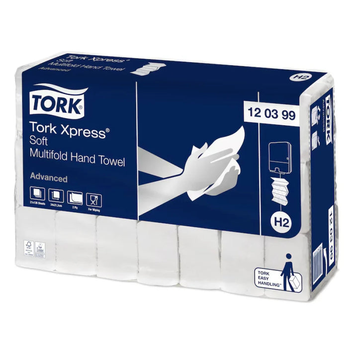 Tork Xpress® Multifold paper towels, H2, 34 x 21.2 cm