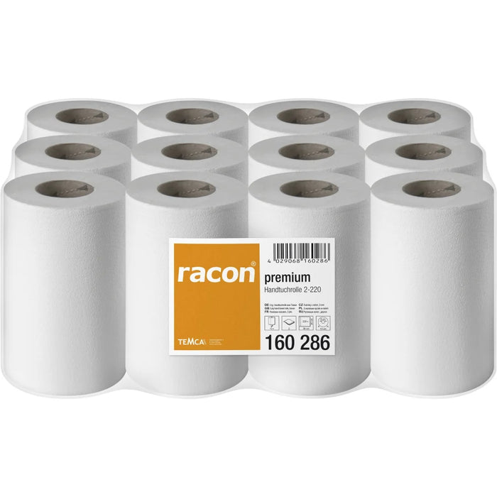 racon® premium towel rolls 20 cm x 36 cm, 2-ply, bright white