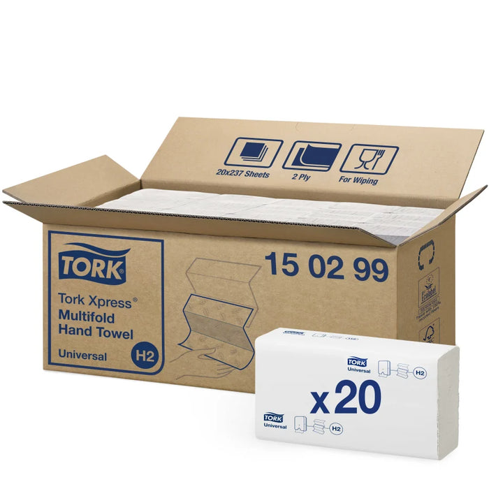 Tork Xpress® paper towels H2 Universal, 21 x 23.5 cm, 2-ply