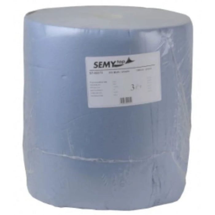 Semytop industrial paper roll, blue, 3-ply