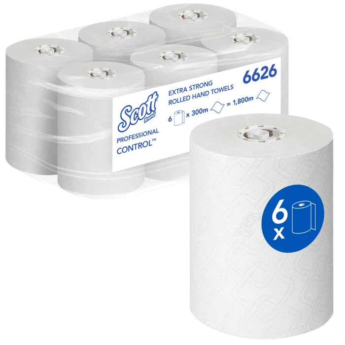 SCOTT® Control™ Towel Rolls Extra Strong, white, 1-ply