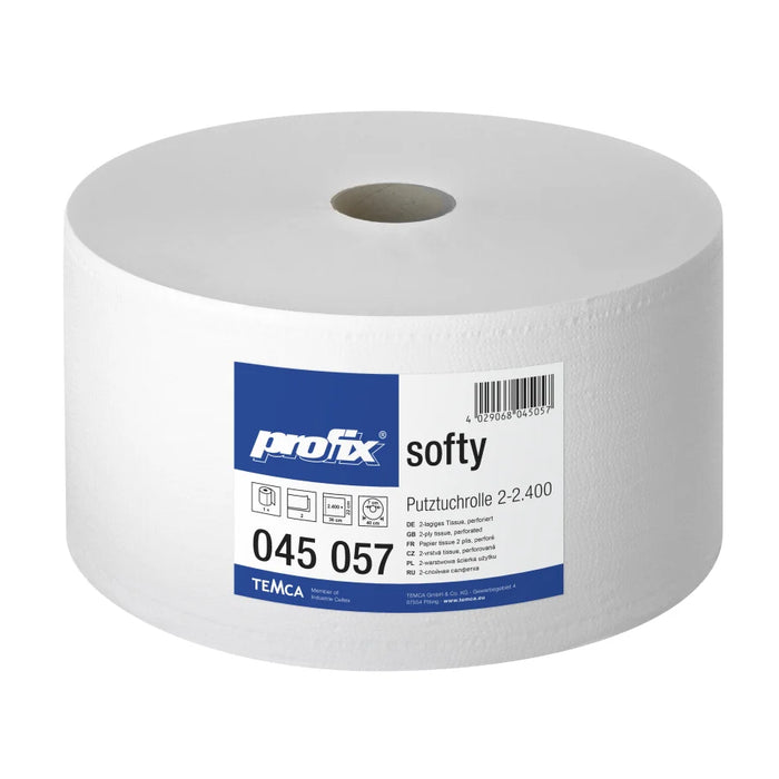 profix® softy cleaning cloth roll, 36 x 22 cm, 2-ply, bright white