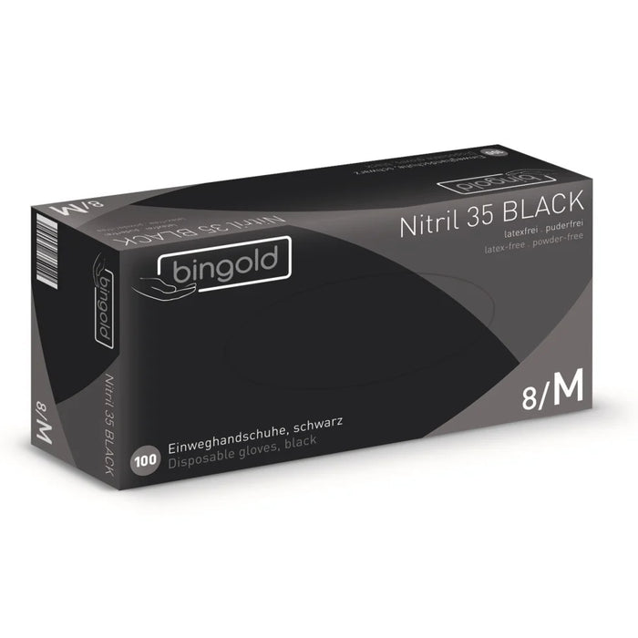 BINGOLD Nitrile 35BLACK disposable gloves, black