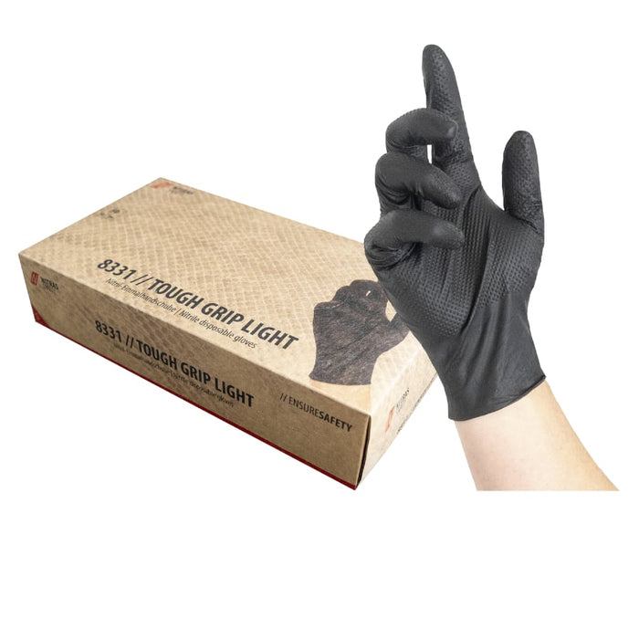 NITRAS TOUGH GRIP LIGHT nitrile gloves, powder-free, black