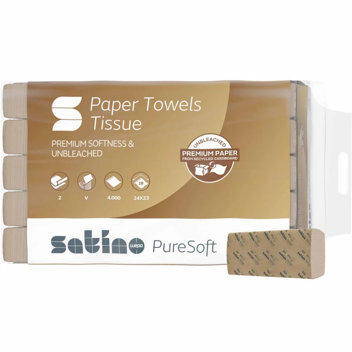 Satino PureSoft towel paper, V-fold, 24 x 23 cm, PT3