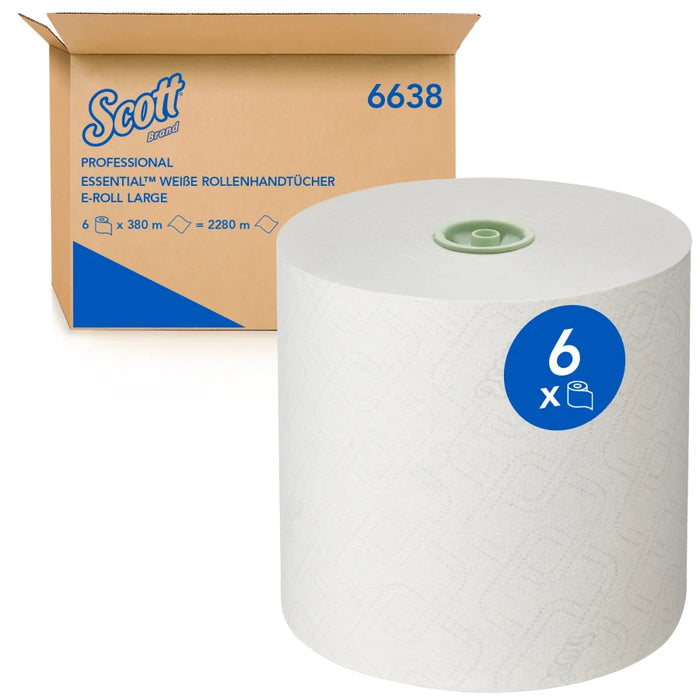 SCOTT® Essential™ roll towels, 1-ply, white, large roll