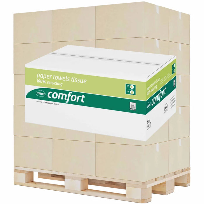 Wepa comfort gevouwen handdoekpapier 25 x 23 cm, 2-laags