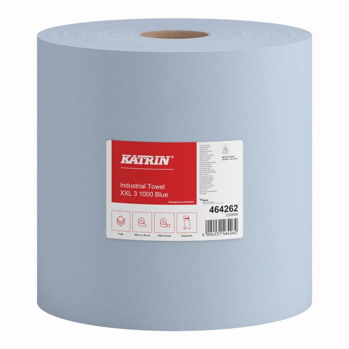 KATRIN cleaning cloth roll, 38x36 cm, 3-ply, blue