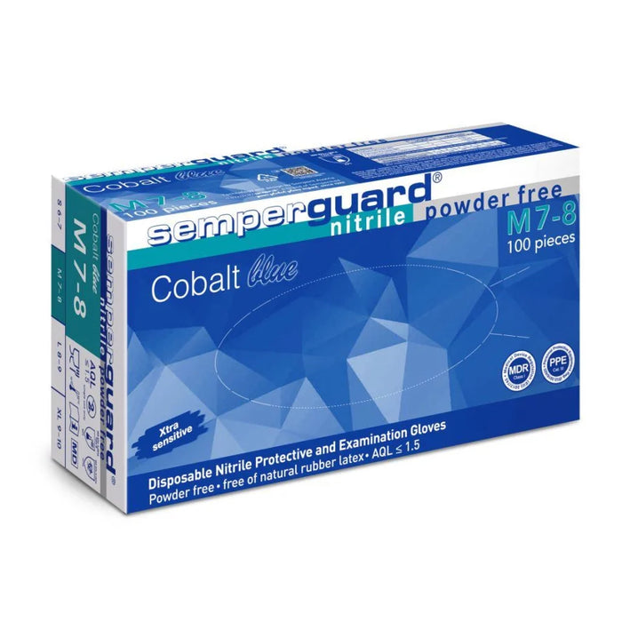 Semperguard® Cobalt blue Nitrile gloves blue, powder-free