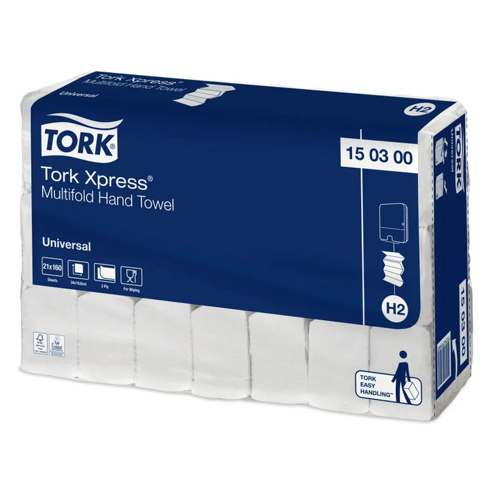 Tork Xpress® H2 paper towels, 20 x 34 cm, 2-ply