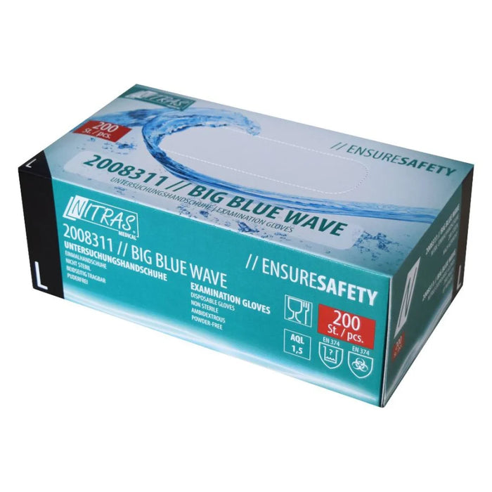 NITRAS BIG BLUE WAVE Nitrile Disposable Gloves, blue