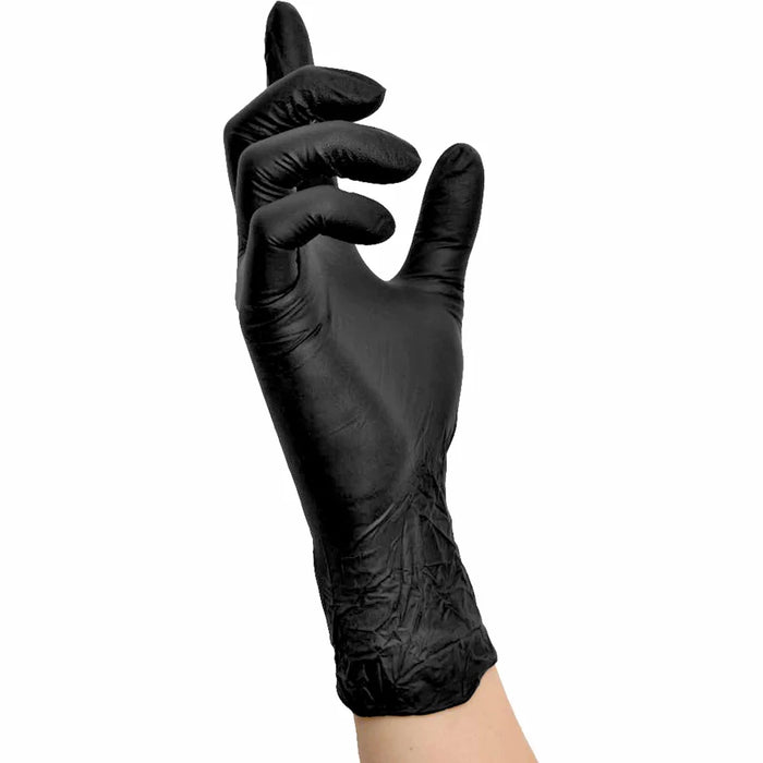 NITRAS BLACK WAVE Nitrile Disposable Gloves, black