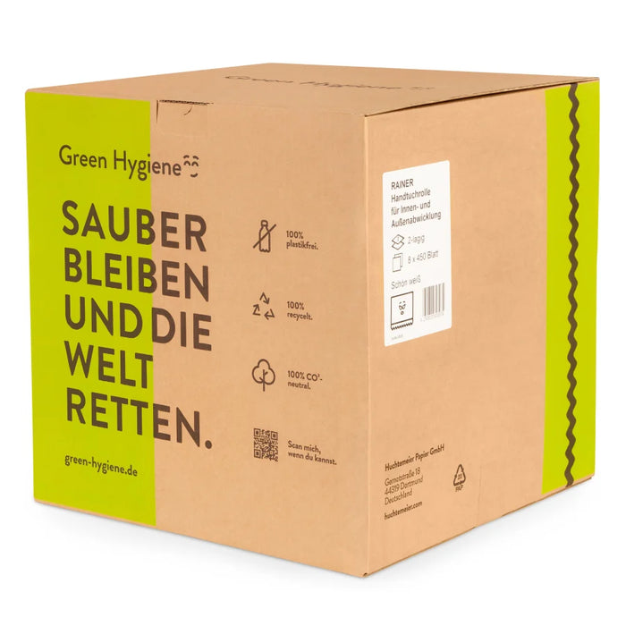 Green Hygiene® RAINER handdoekrol, 2-laags