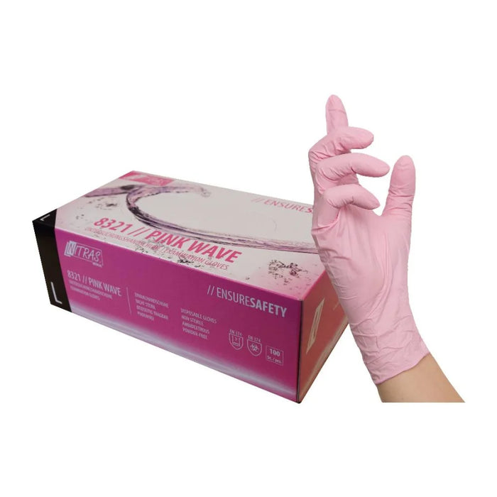 NITRAS PINK WAVE Nitril Einmalhandschuhe, rosa