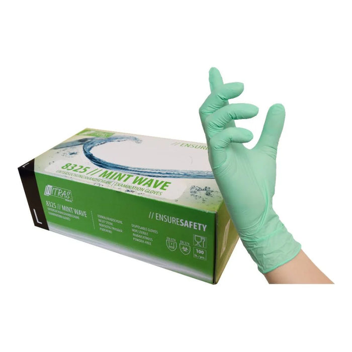 NITRAS MINT WAVE Nitrile Disposable Gloves, green