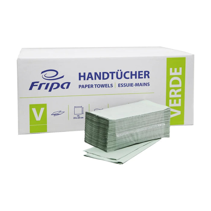 Fripa Paper Towels Green, V-Fold, 25 x 23 cm