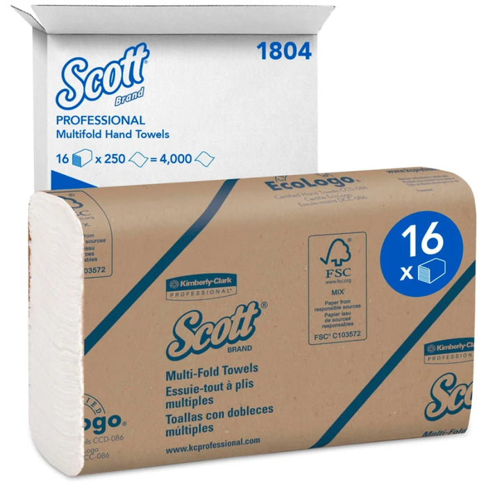 SCOTT® Multifold paper towels, 1-ply, Z-fold, 23.5 x 23 cm