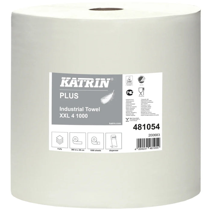 KATRIN XXL cleaning cloth roll, 38 x 36 cm, bright white