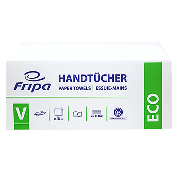 Fripa papieren handdoeken ECO, V-vouw, 25 x 23 cm