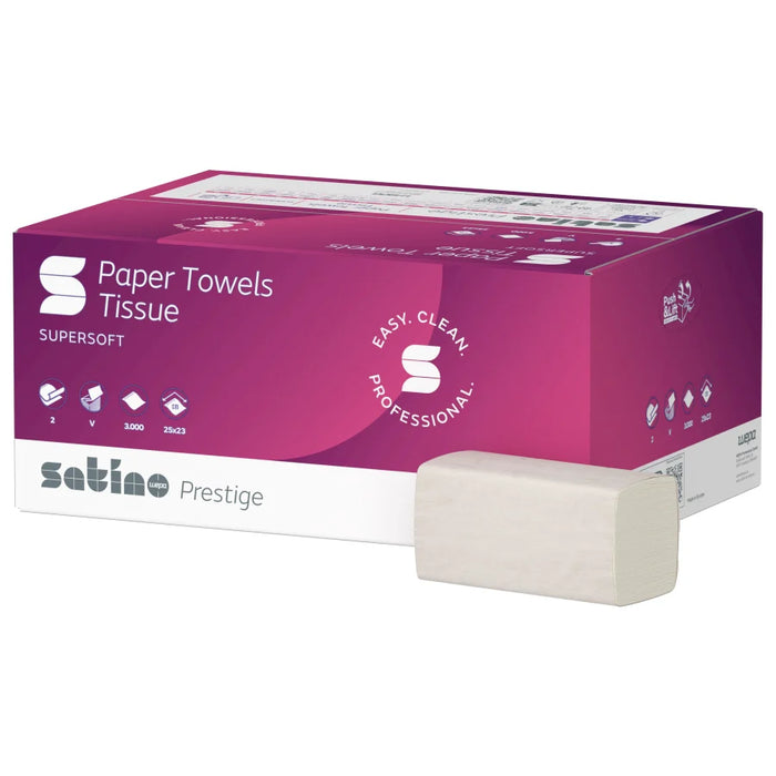 Satino paper towels prestige, 25 x 23 cm, V-fold, PT3