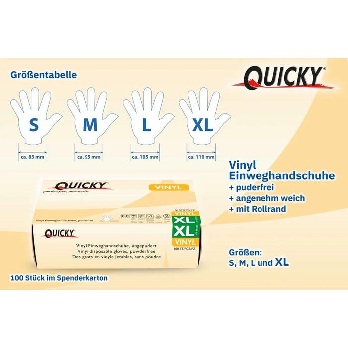 Quicky® disposable gloves, vinyl, powder-free