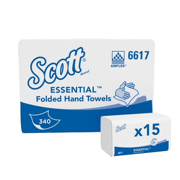 SCOTT® Essential™ folded towels, 1-ply, 21 x 20 cm