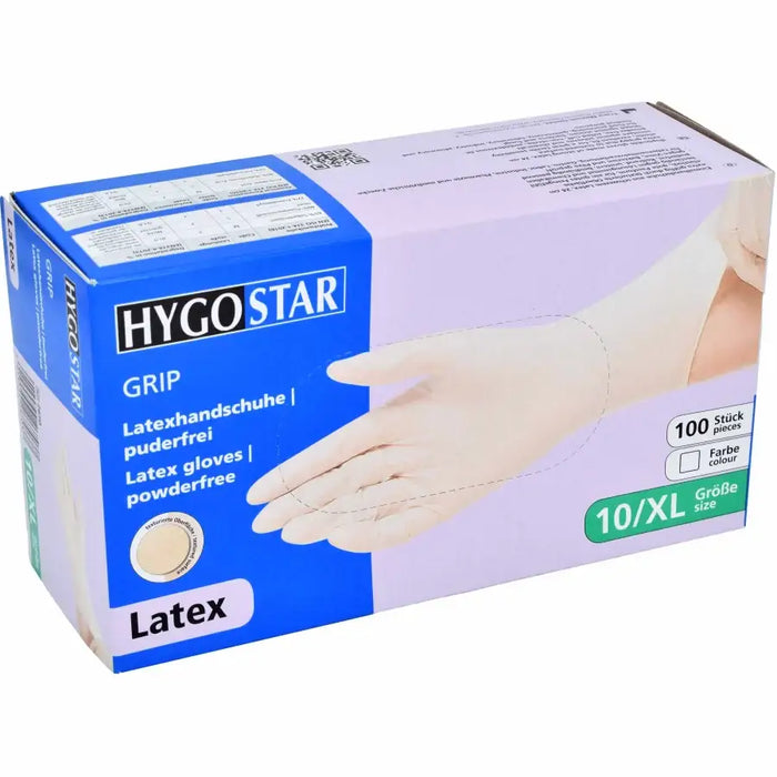 HYGOSTAR® Latex Gloves Grip powder-free white