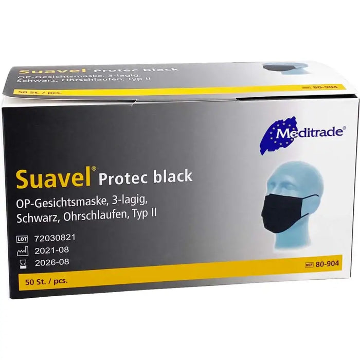 Meditrade medical protective mask Type II Protec Black 3-layer