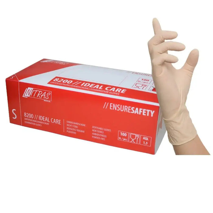 NITRAS IDEAL CARE Latex disposable gloves natural